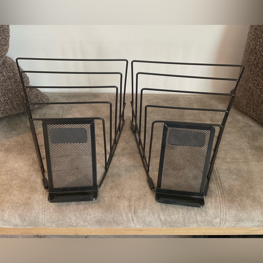 Set of black Metal File Holder with Name Plate